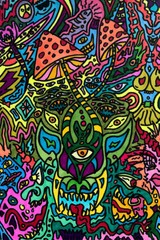 Psychedelic Trip Third Eye Symbol Painting Wall Art Home Decor – POSTER 20×30