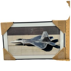 Aviation Wall Art F-22 Raptor Fighter Jet Framed Print Air Force Military