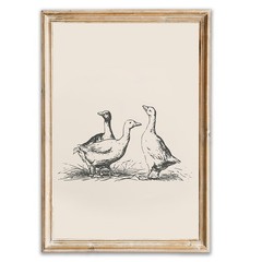 Vintage Duck Wall Art Prints Minimalist Abstract Animal 24″L x 16″W, DUCK
