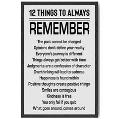 12 Things to Always Remember Inspirational Quotes Poster Print Unframed 11×17