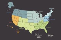 Modern Color United States Map Poster Black Art Print Poster 18×12