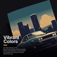 Striking Cars 11×14 Poster Print | Classic Car Art | Gallery-Quality Print | Uni