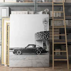Old Black Porsche 911 Car Retro Sports Cars Canvas Print Wall Art