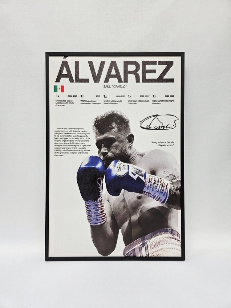 Black Frame Canvas Decoration Canelo Alvarez Boxing Mexico Wall Decor 16×24