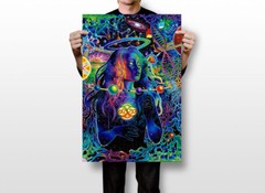 Psychedelic Surreal Astral Mixed Color Figures Wall Art Home – POSTER 20×30