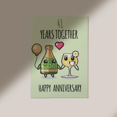 41st Anniversary Poster Unframed – 41 Years Together – Happy 41st Wedding Ann…