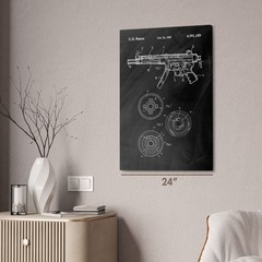 MP5 Submachine Gun Patent Wall Art: SWAT Team, Military Gift, Gun Blueprint