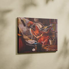 Ernie Barnes The DJ Canvas Print African American Music Art Jazz Wall Decor Post