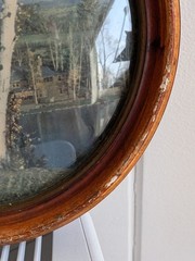 Vintage Peter Watson Studio Birch Tree Landscape Round Bubble Cottage Art Frame