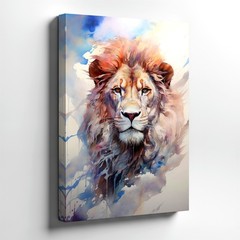 Wall Art Lion Safari Tree Floral Wildlife Landscape Canvas Print Modern Decor