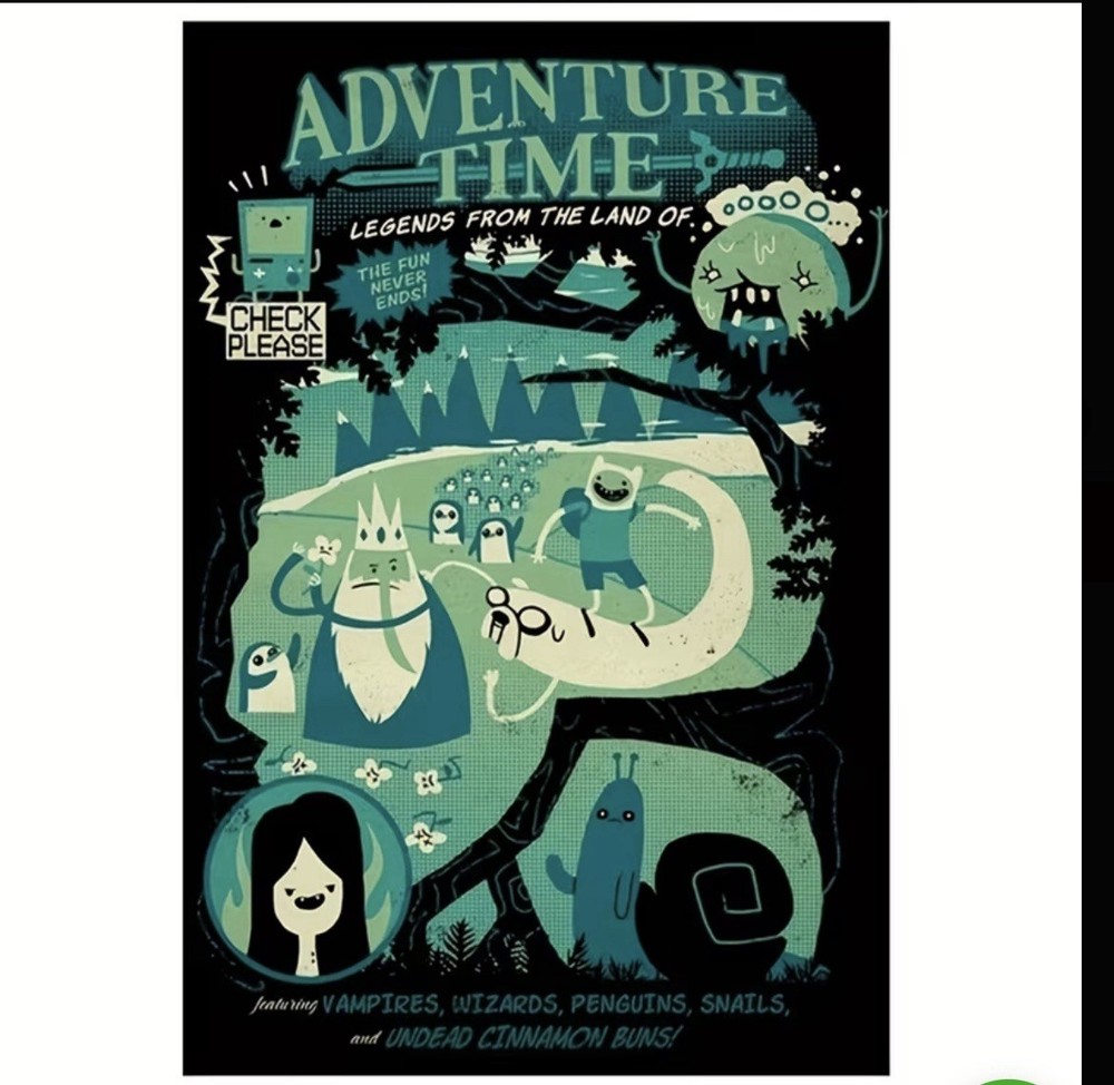Adventure Time Cartoon Network Series Canvas Poster 12×18 Inches Unframed!
