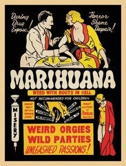 Marijuana 1930s Smoking Reefer Madness Vintage Style Movie Poster | 24 x 32 inch