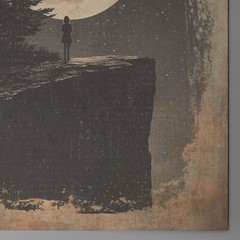 STARGAZER MOON GIRL Wall Art Print, Retro Celestial Full Moon Astronomy Poster