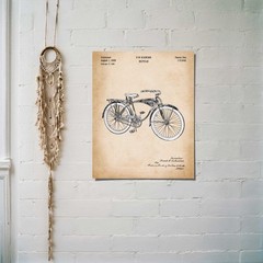 Biking Gifts, Gifts for Bicycle Enthusiasts, Schwinn Bike Patent Poster Print