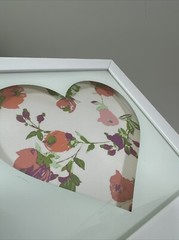 Opal House Floral Heart Framed Wall Art White 8×8