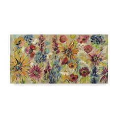 12 X 24 in May Garden’ Canvas Art Flowers Gallery-Wrapped Canvas Art Multicolor