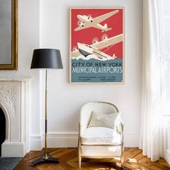 New York – Municipal Airports – 1932 Retro Travel Poster