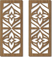 2 Pcs Mid Century Modern Wall Decor Wooden Abstract Geometric Art for Home