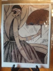 The Gold Fan Georges Lepape 1920 Art Deco Fashion Reprint source 2004 calendar