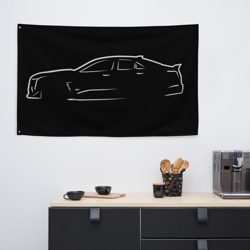 CT4 V-Series Flag, Black White Logo