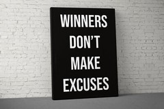 Winners Dont Make Excuses Canvas – Motivational Wall Art for Home Gym