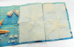 17 in x 72 in Starfish Seashells Wall Art Canvas Fabric Print Banner Decorative