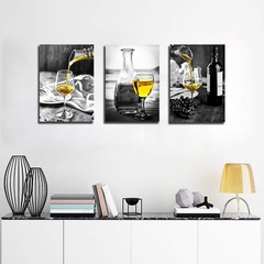 Kitchen Wall Art for Dining Room,Wine Painting Artwork Poster Black White Can…