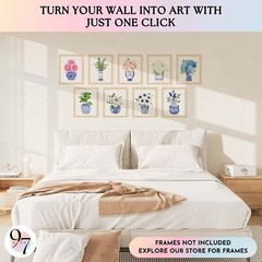97 Decor Chinoiserie Decor – Chinoiserie Wall Art Prints, Blue White Porcelai…