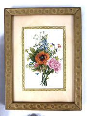 Vintage Lot of 3 Pictures Floral Prints Gold Framed Cottage Farmhouse
