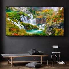 Waterfall View Landscape Canvas Painting Wall Art Nature Lake Posters Prints Art