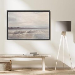 Wall26 Desolate Desert Abstract Framed Wall Art Subdued Tones Canvas Print