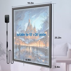 18″x24″ LED Poster Frame – Aluminum Snap Frame with Remote & Manual Dimmer Co…
