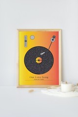 Custom Vinyl Song Lyrics Print Personalized Music Wall Art Unique Gift for Him