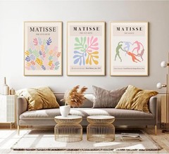 3Pcs Matisse Canvas Wall Art Abstract Botanical Posters Dance Cut-Outs Prints…