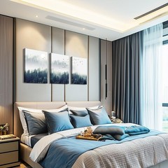 Elegant 3-Panel Foggy Forest Landscape Art – Perfect for Living Room & Office