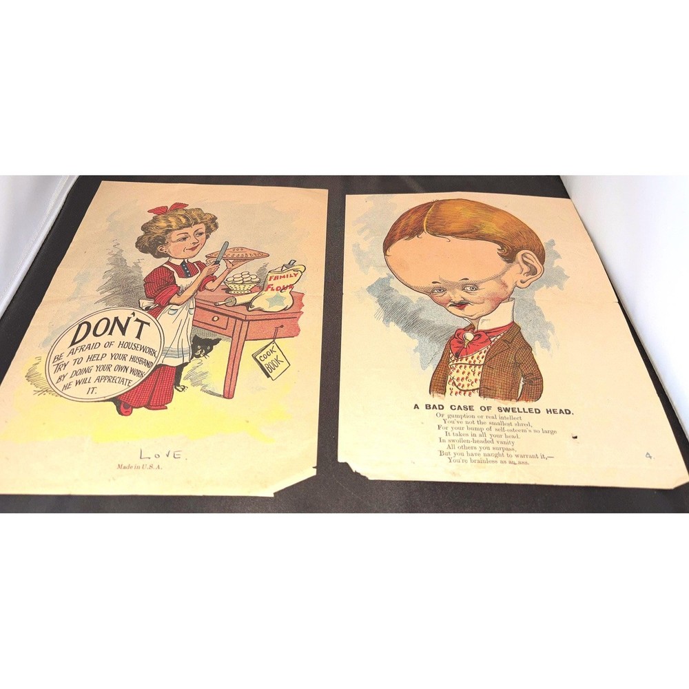 Antique Charles Howard Cartoon Prints – Big Head & Vinegar Valentine