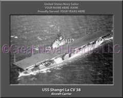 USS Shangri La CV 38 Personalized Canvas Ship Photo 2 Print Navy Veteran Gift