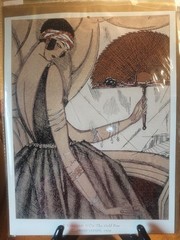 The Gold Fan Georges Lepape 1920 Art Deco Fashion Reprint source 2004 calendar