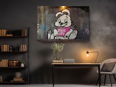 Thug Bunny Banksy-Inspired Canvas Art Print – Ready to Hang Home Décor