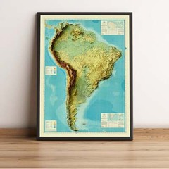 South America Map, South America 2D Relief Map – 2D Flat