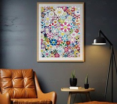 Takashi Murakami Multicolor Homage Canvas Wrap Wall Decor PosterWall Art Print