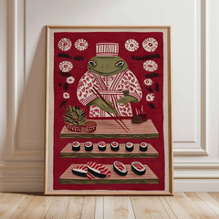 Japanese Sushi Bar Poster Kitchen Food Posters and Picture Tokyo Canvas Print Pa
