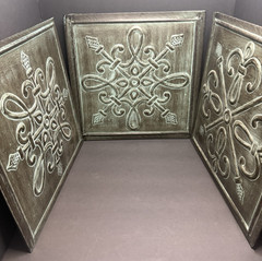 VTG Three (3) Southern Living at Home Square Wall Art Patina Metal Panels 14×14″