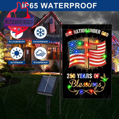 Led Lighted 250 Anniversary Usa Garden Flag, Double-sided Solar 250th American