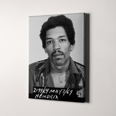 Jimi Hendrix Prison Mug Shot 1960s Jail Head Shots Music Canvas Wall Art Print