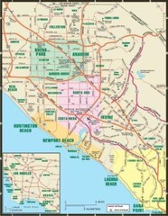 SOUTHERN CALIFORNIA ROAD MAP POSTER PICTURE PHOTO PRINT los angeles pacific 4566