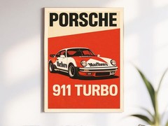 Vintage Porsche 911 Poster – Classic Car Print, Minimalist Wall Art Gift for Him