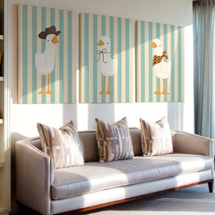 3 Pieces Adorable Duck Large Wall Art Canvas Set for Living Room Set Of 3