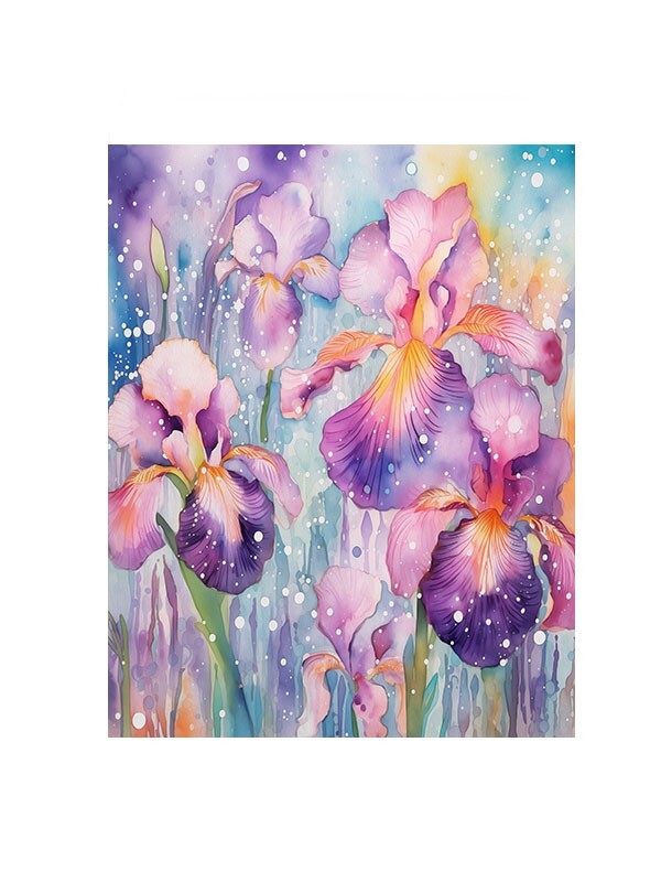 11×14 Iris in Bloom Canvas Print Wall Art
