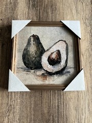 12.5″ Framed Avocado Wall Art Canvas Farmhouse Kitchen Decor Rustic Brand New